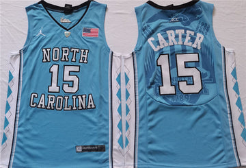 Vince Carter North Carolina Tar Heels blue jersey