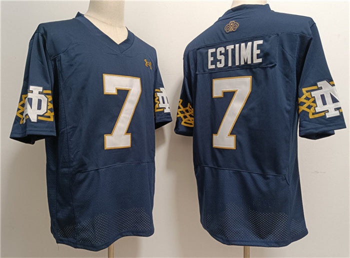 Audric Estim Notre Dame Fighting Irish navy jersey