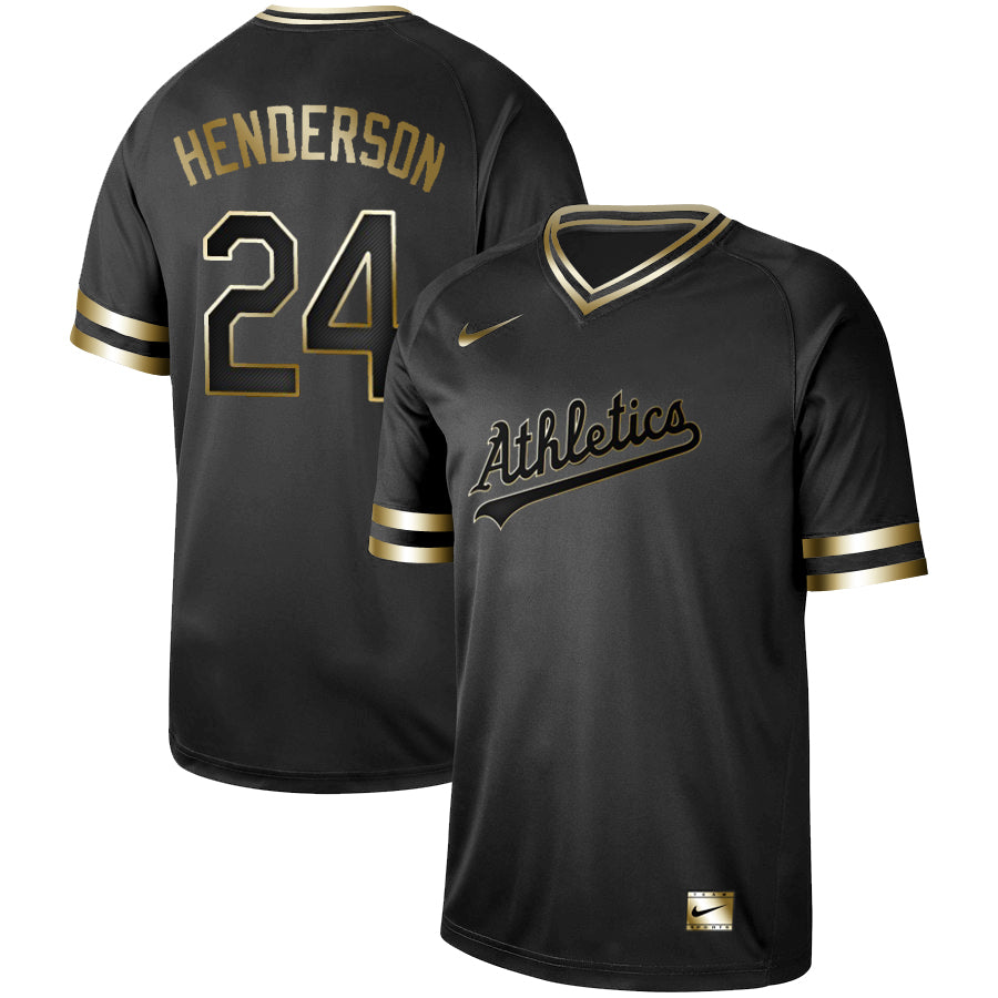 Rickey Henderson Oakland Athletics black jersey