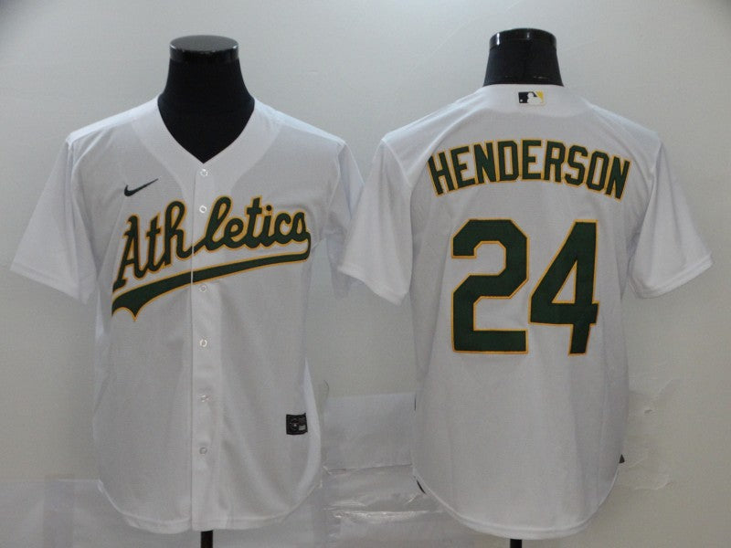 Rickey Henderson Oakland Athletics white jersey