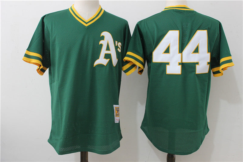 Reggie Jackson Oakland Athletics green Cooperstown jersey