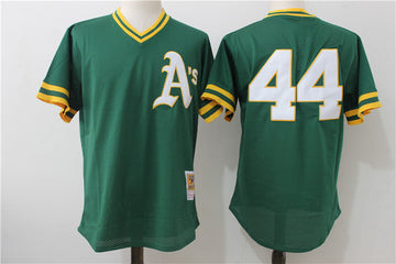 Reggie Jackson Oakland Athletics green Cooperstown jersey