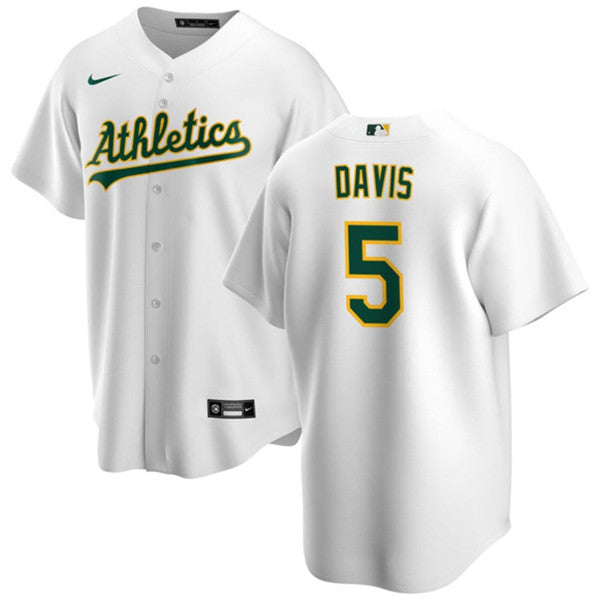 JD Davis Oakland Athletics white jersey