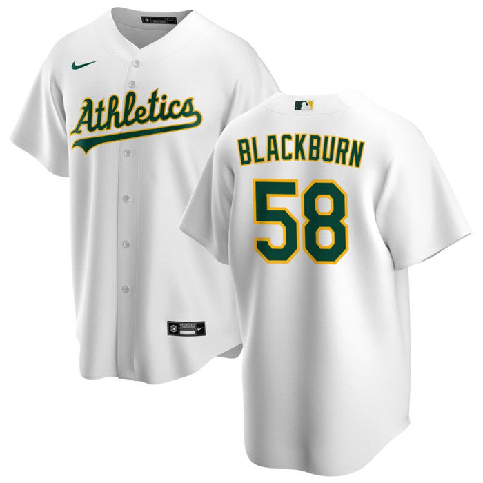 Paul Blackburn Oakland Athletics white jersey