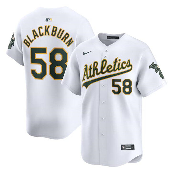 Paul Blackburn Oakland Athletics white Home jersey