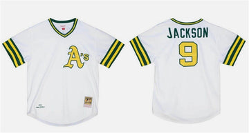 Reggie Jackson Oakland Athletics white jersey