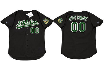 Custom Oakland Athletics black Throwback jersey