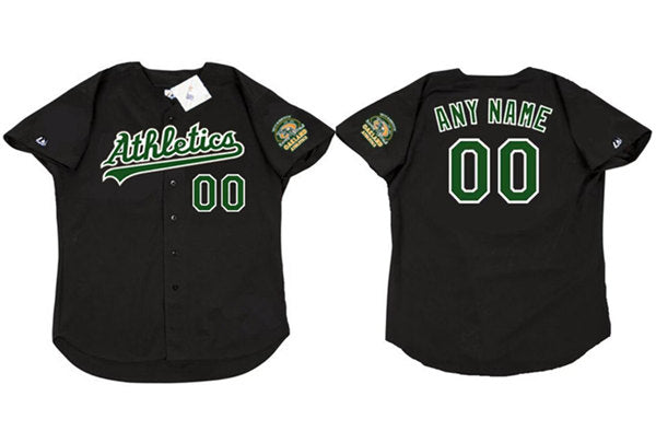 Custom Oakland Athletics black Throwback jersey