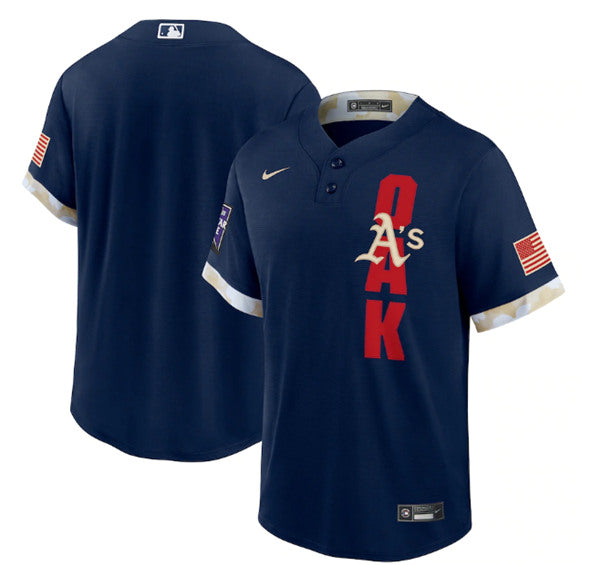 Custom Oakland Athletics navy All-Star jersey