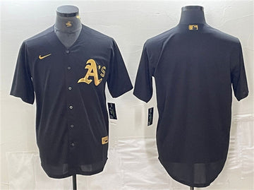 Custom Oakland Athletics black jersey