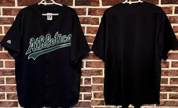 Custom Oakland Athletics black jersey