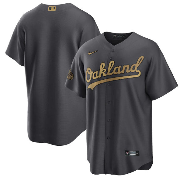 Custom Oakland Athletics charcoal All-Star jersey