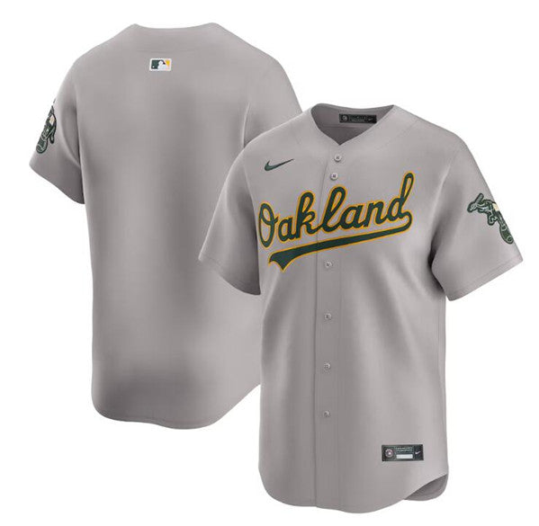 Custom Oakland Athletics gray Away jersey