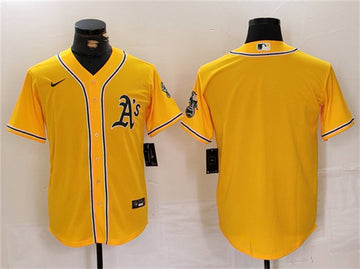 Custom Oakland Athletics yellow jersey