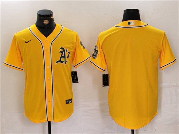 Custom Oakland Athletics yellow jersey