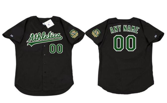 Custom Oakland Athletics black Throwback jersey
