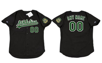 Custom Oakland Athletics black Throwback jersey