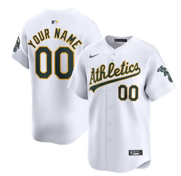 Custom Oakland Athletics white Home jersey