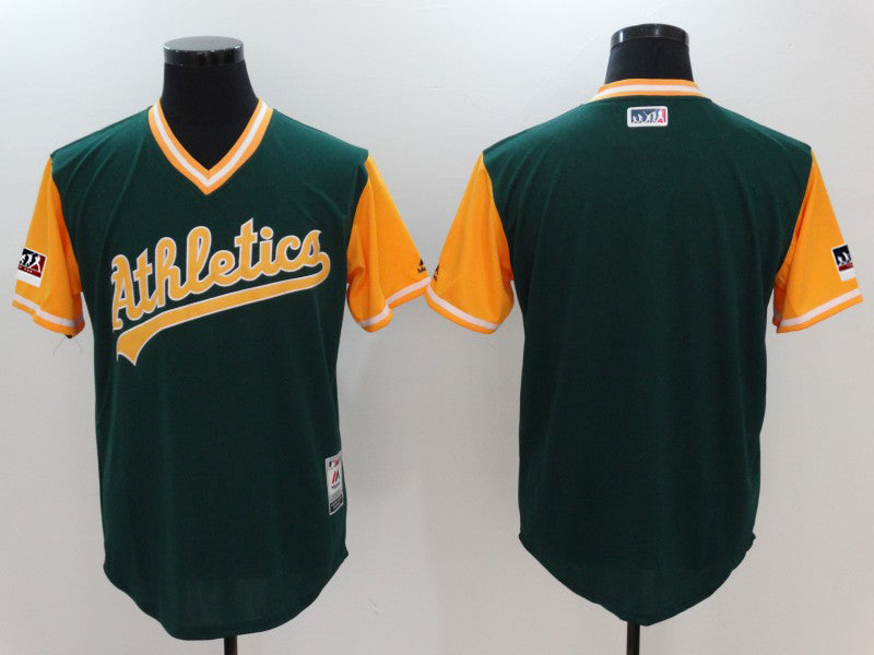 Majestic Oakland Athletics green-yellow Authentic jersey
