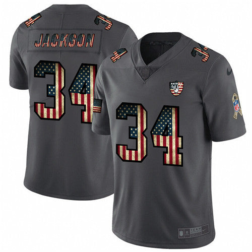 Bo Jackson Las Vegas Raiders grey Salute To Service jersey