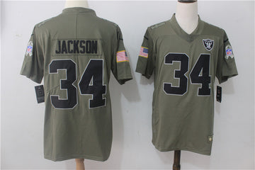 Bo Jackson Las Vegas Raiders olive Salute To Service jersey