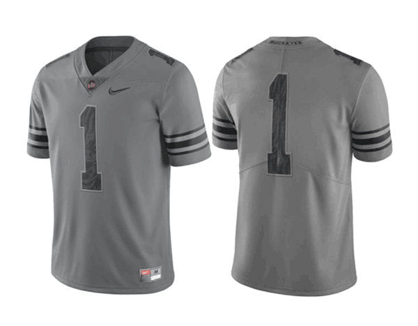Justin Fields Ohio State Buckeyes gray jersey