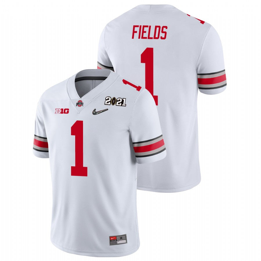 Justin Fields Ohio State Buckeyes white jersey
