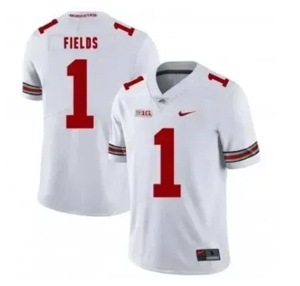 Justin Fields Ohio State Buckeyes white jersey