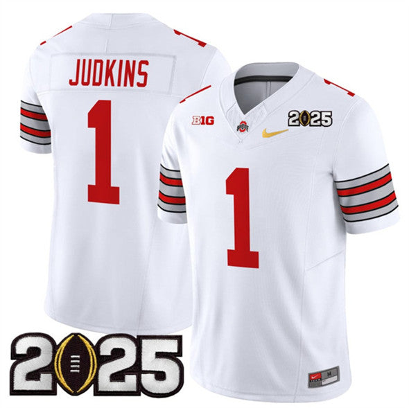 Quinshon Judkins Ohio State Buckeyes white-gold FUSE jersey
