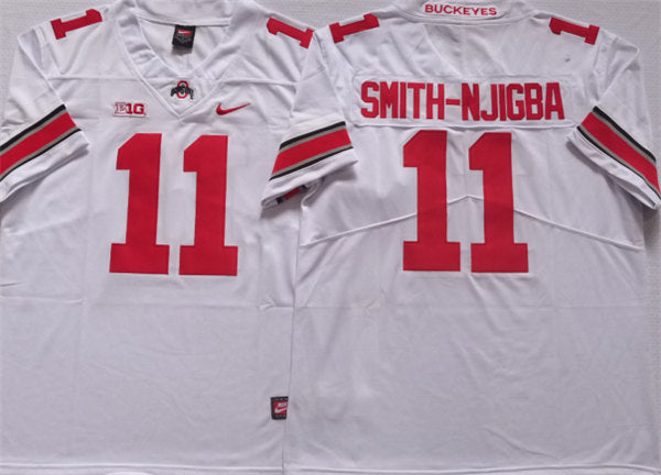 SMITH-NJIGBA Ohio State Buckeyes white jersey