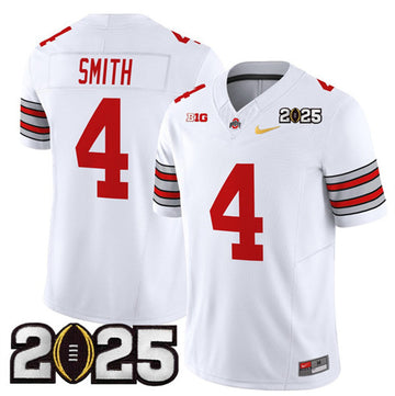 Jeremiah Smith Ohio State Buckeyes white-gold FUSE jersey