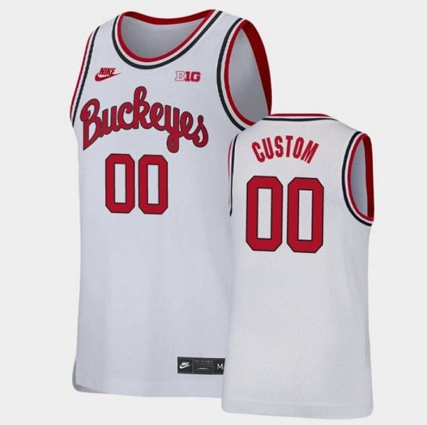 Custom Ohio State Buckeyes white jersey