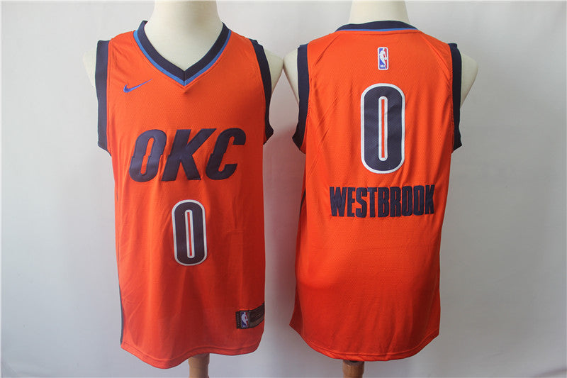 Russell Westbrook Oklahoma City Thunder orange jersey