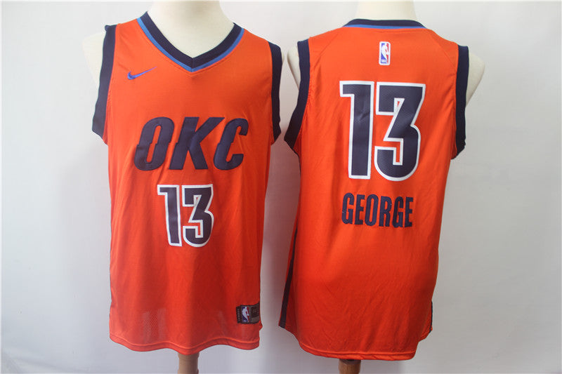 Paul George Oklahoma City Thunder orange jersey