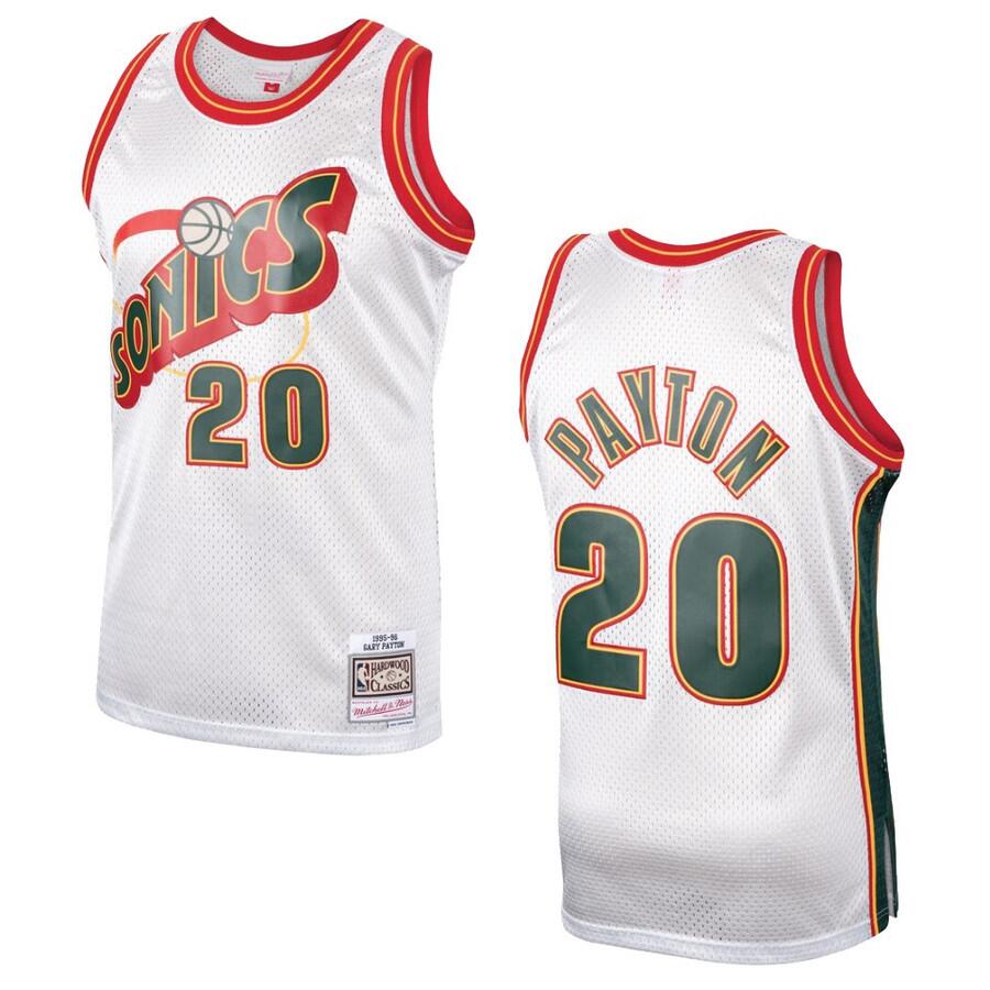 Gary Payton Oklahoma City Thunder white Throwback jersey