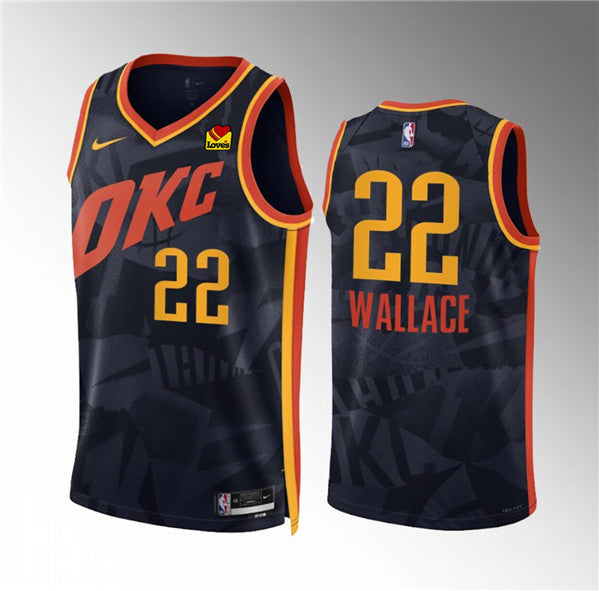 Cason Wallace Oklahoma City Thunder black City Edition jersey
