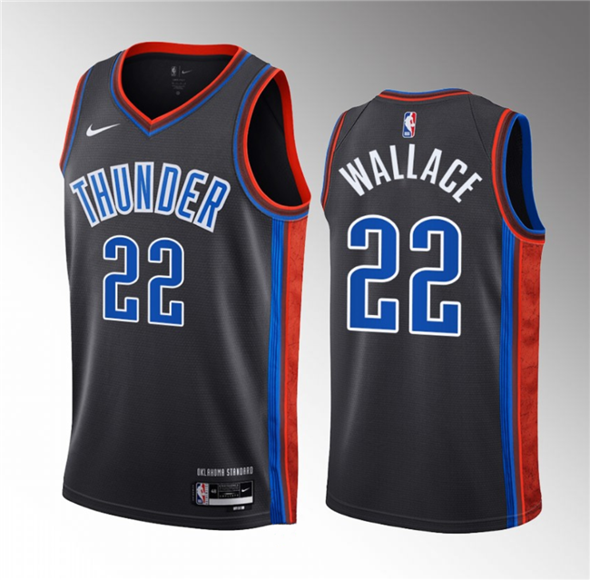 Cason Wallace Oklahoma City Thunder black City Edition jersey