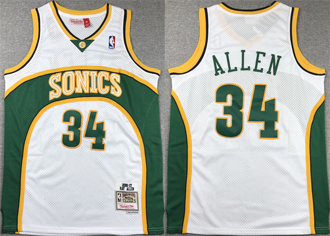 Ray Allen Oklahoma City Thunder white Throwback jersey