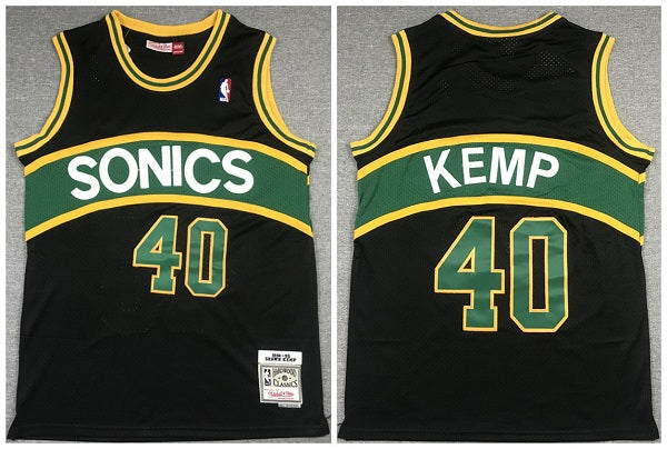 Shawn Kemp Oklahoma City Thunder black Throwback jersey