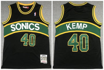 Shawn Kemp Oklahoma City Thunder black Throwback jersey