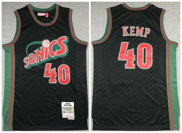 Shawn Kemp Oklahoma City Thunder black Throwback jersey