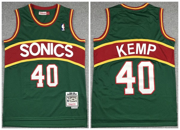 Shawn Kemp Oklahoma City Thunder green Throwback jersey
