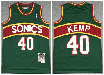 Shawn Kemp Oklahoma City Thunder green Throwback jersey