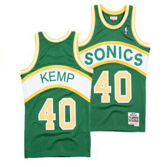 Shawn Kemp Oklahoma City Thunder green Throwback jersey