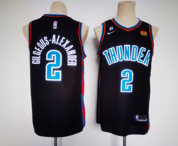 Custom Oklahoma City Thunder black jersey