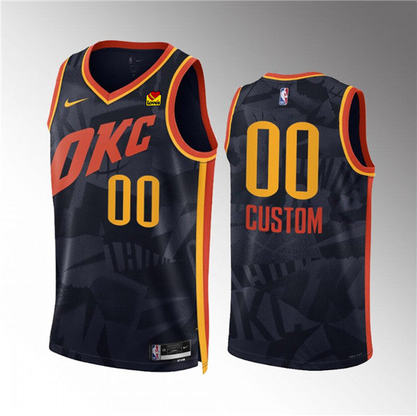 Custom Oklahoma City Thunder black City Edition jersey