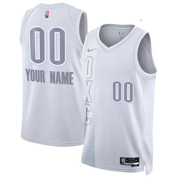 Custom Oklahoma City Thunder white City Edition jersey