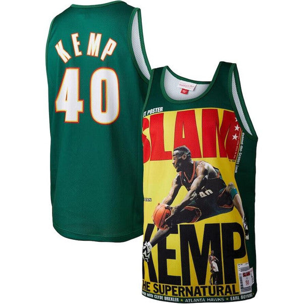Shawn Kemp Oklahoma City Thunder green jersey