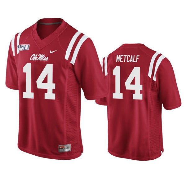 DK Metcalf Ole Miss Rebels red jersey