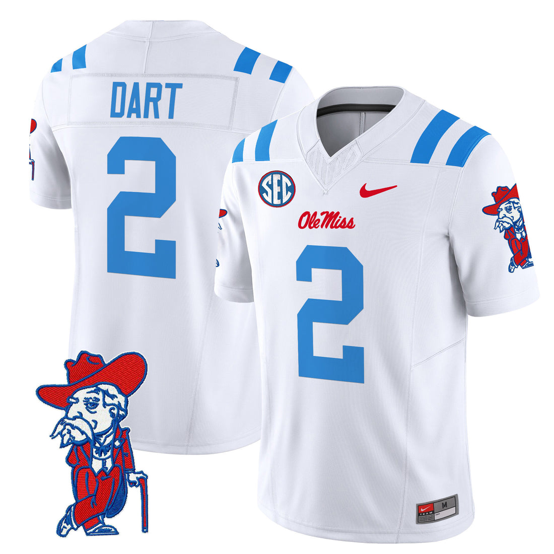 Jaxson Dart Ole Miss Rebels white FUSE jersey
